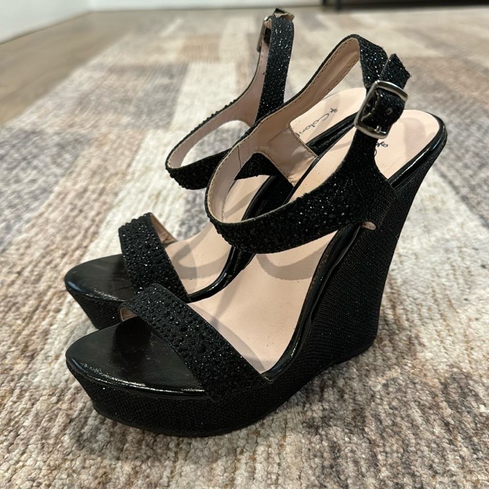 Evening wedge heel